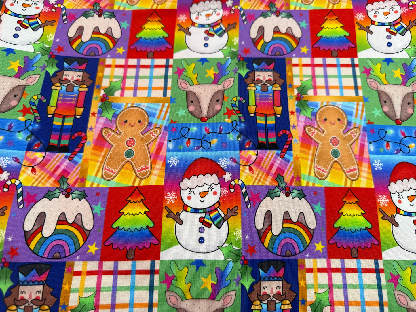 Rainbow Christmas patchwork