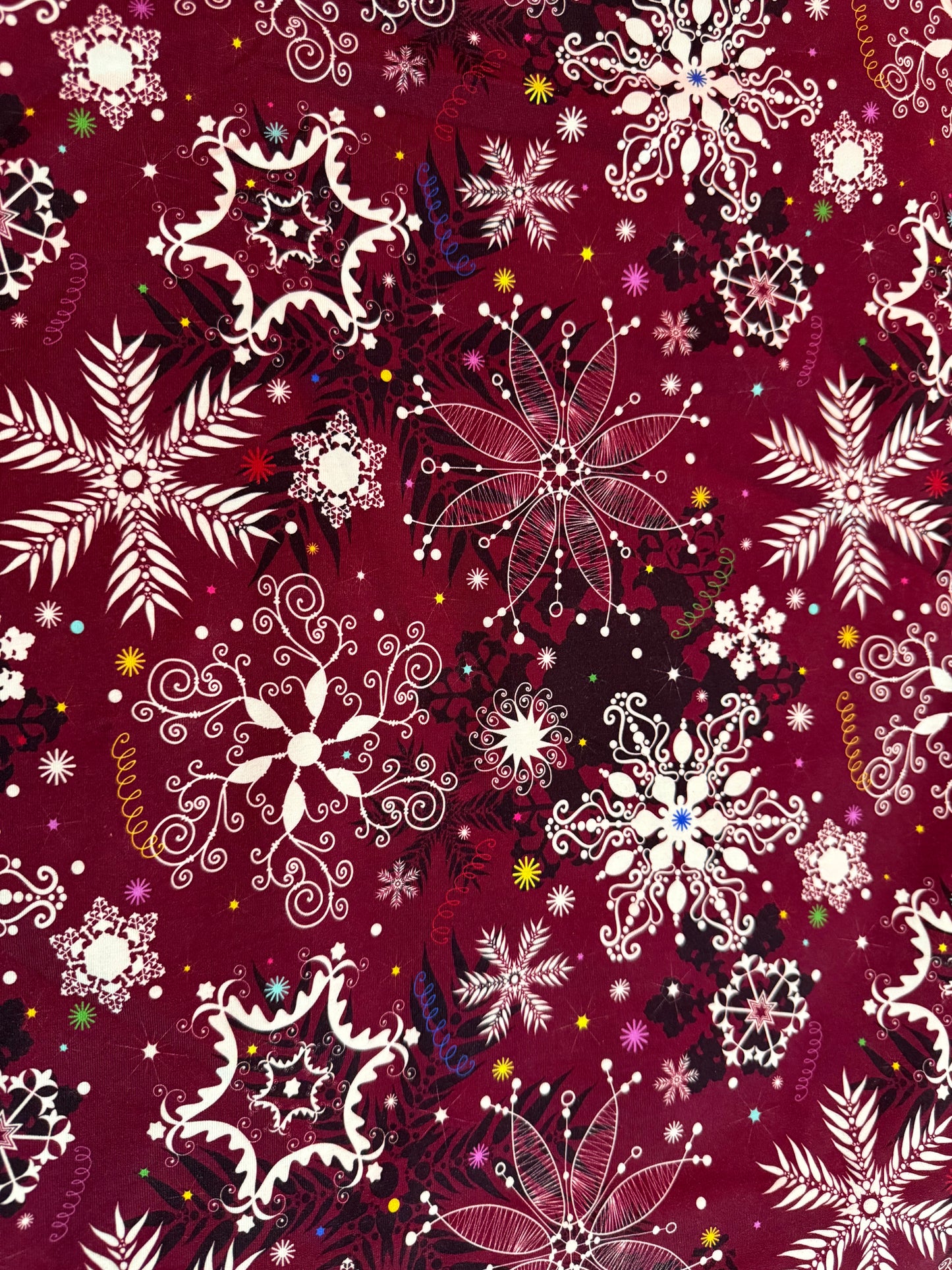 Burgundy snowflakes