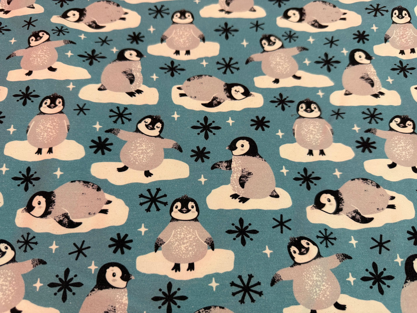 Snowy penguin puddle