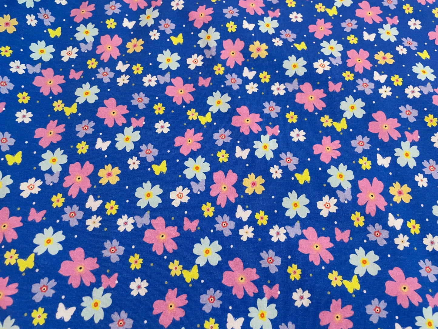Ditsy floral on blue