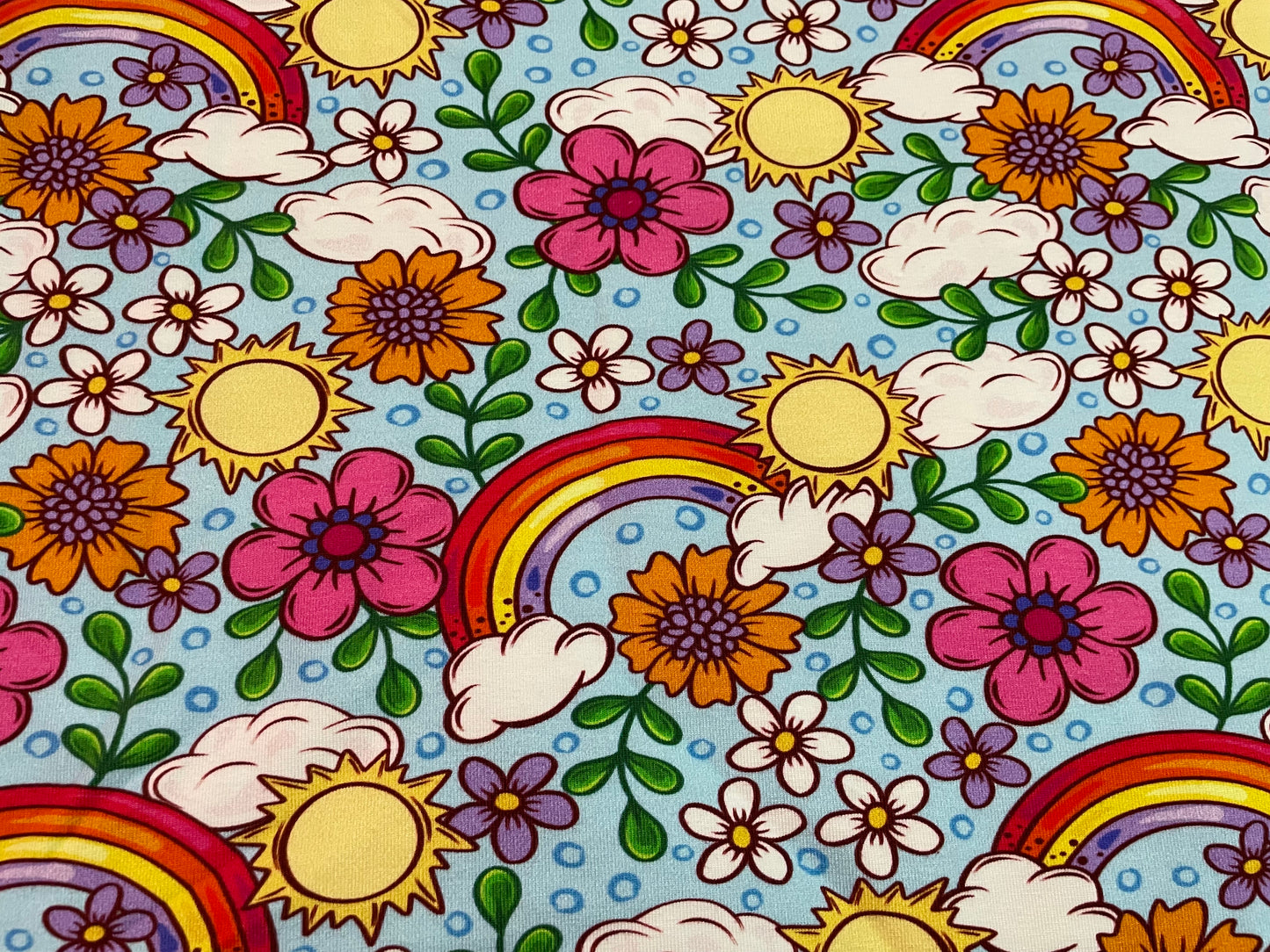 Rainbow floral blue 5y+