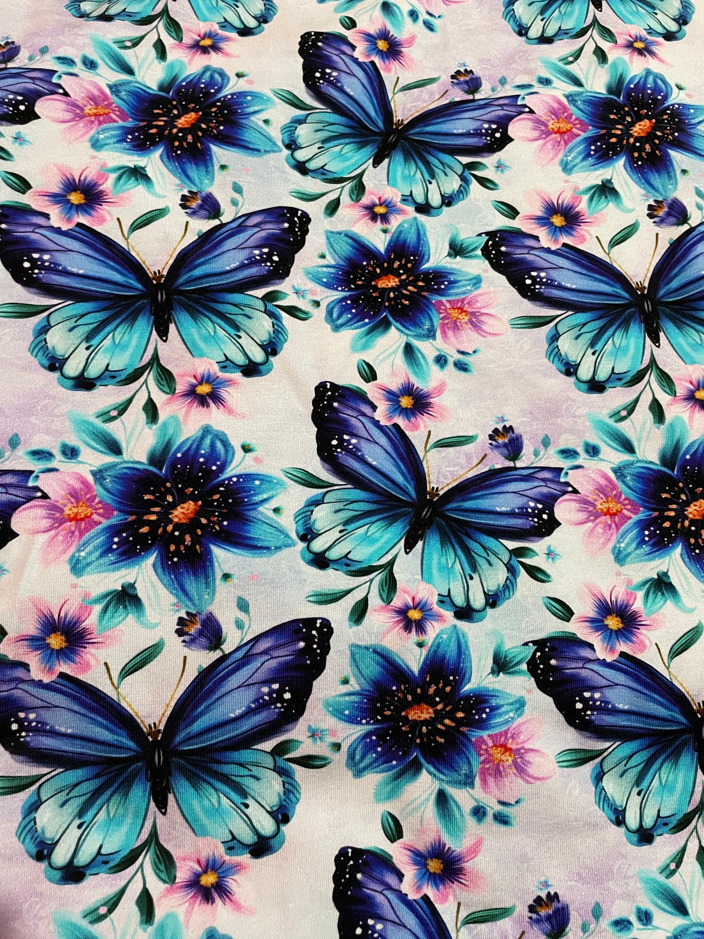 Blue butterfly floral