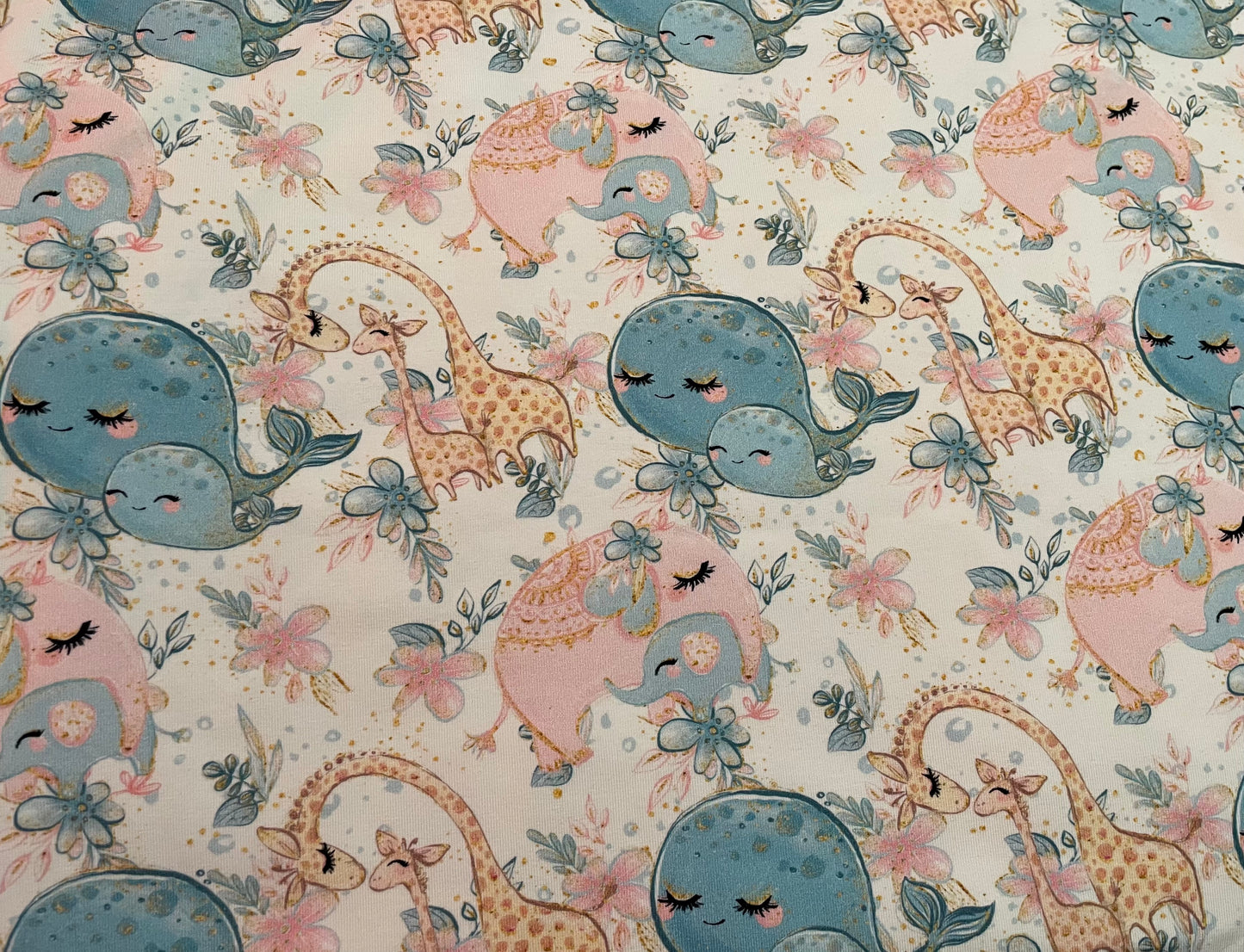Pastel mom and baby animals