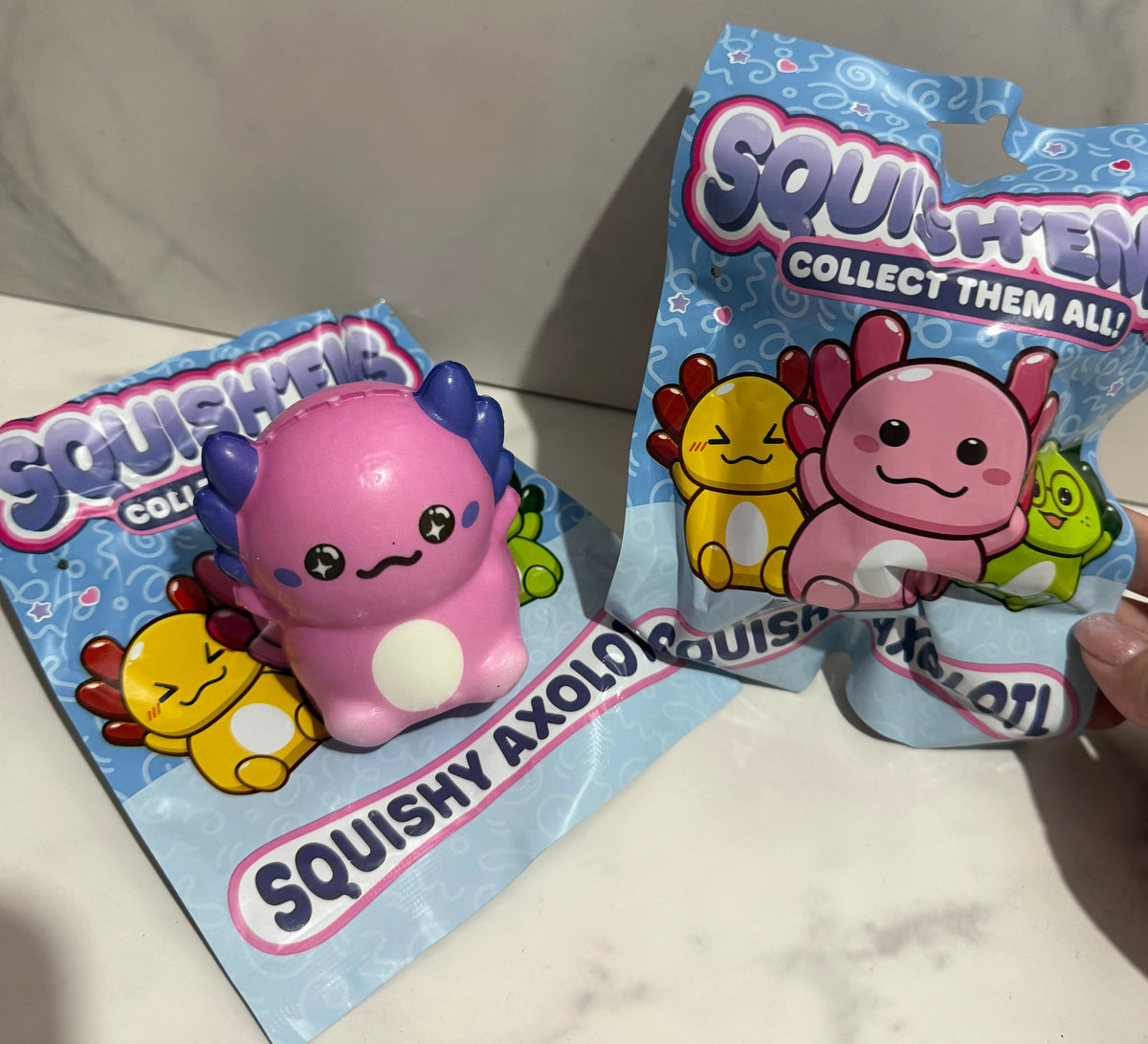 Mystery slow rising axolotl bag