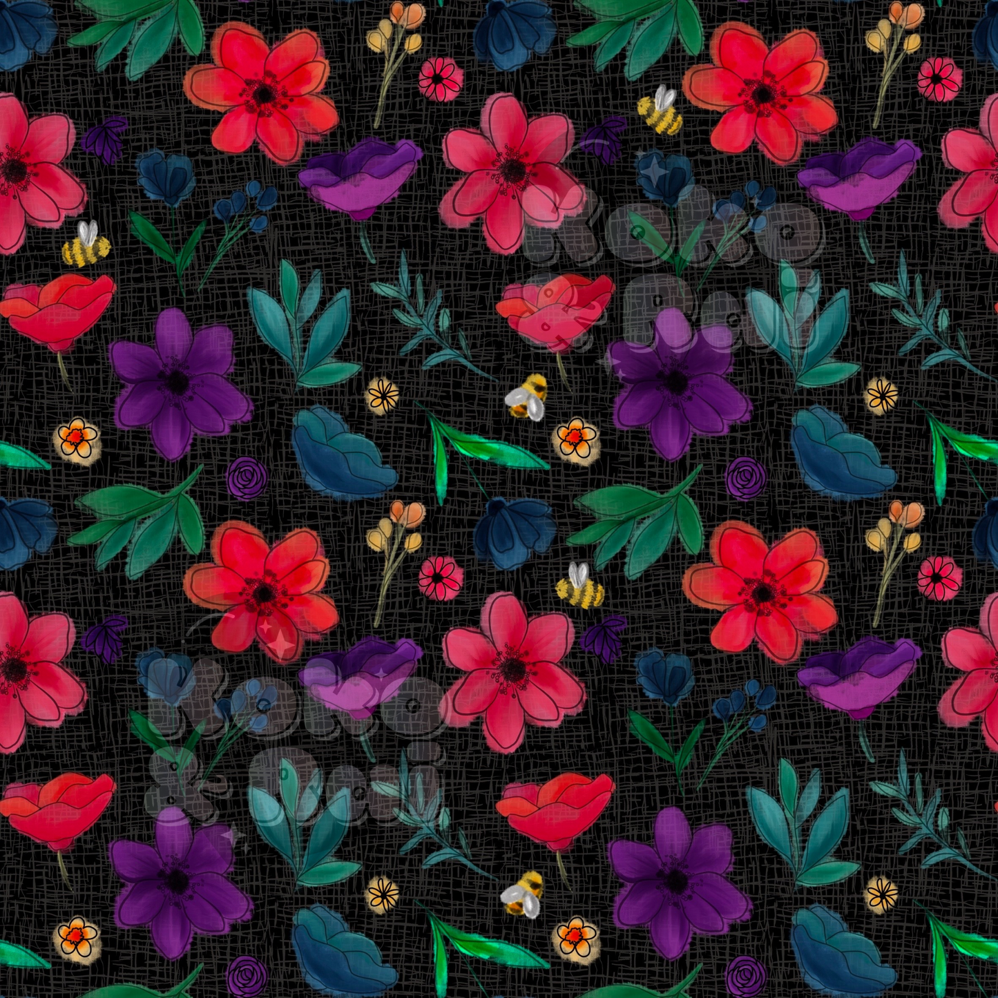 Rbl floral on black Preorder