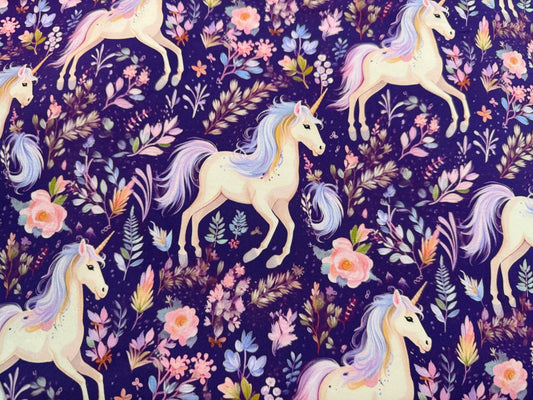 Unicorn floral - purple