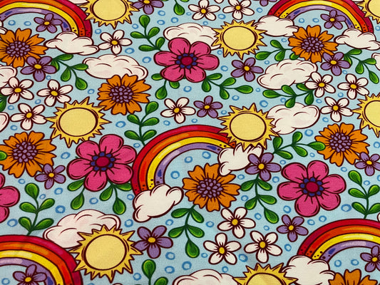 Rainbow floral blue