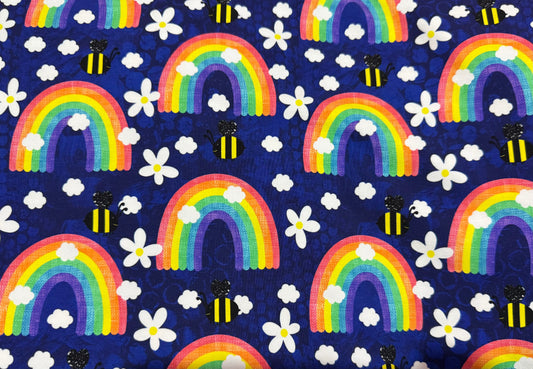 Rainbow bee - denim