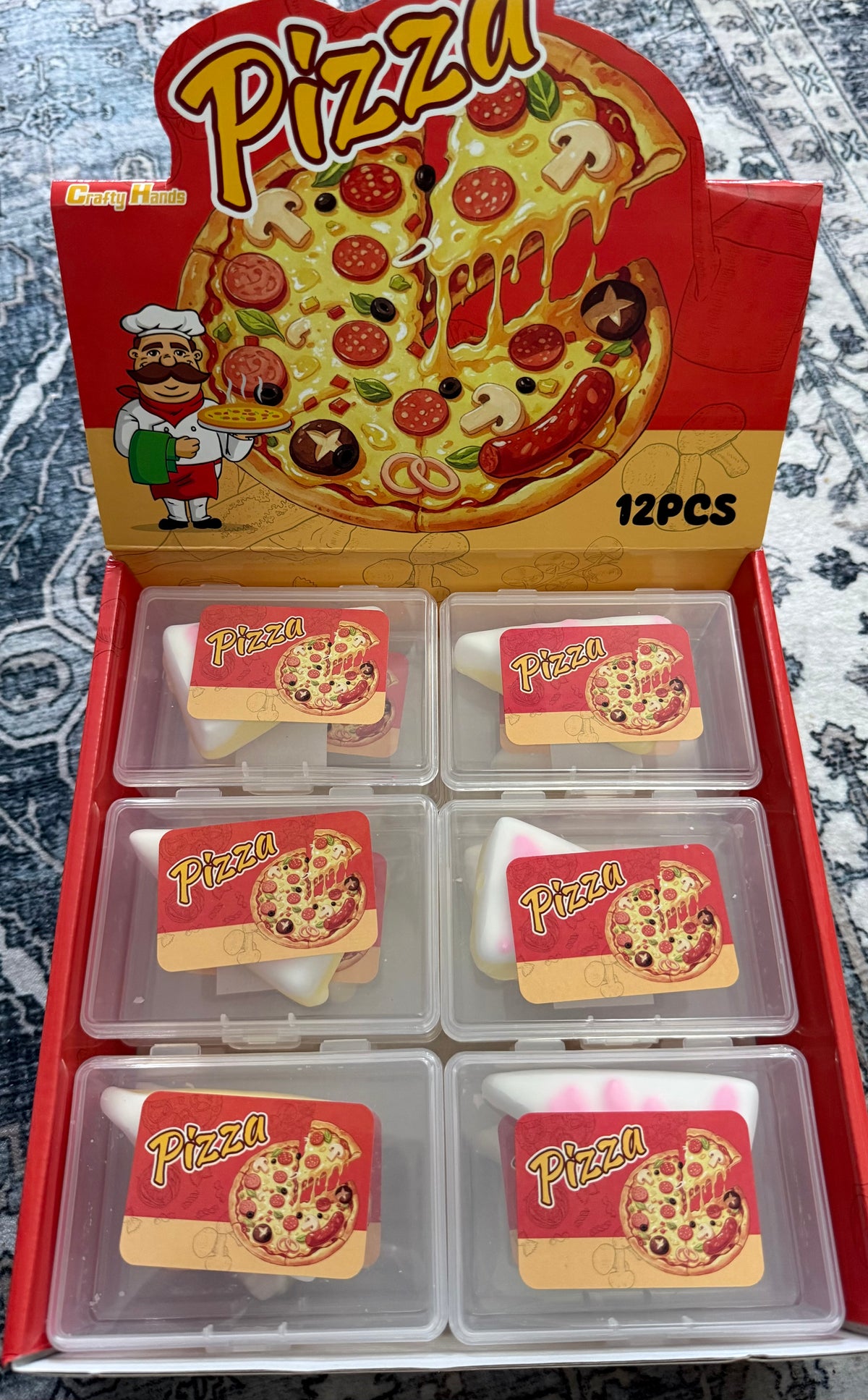 Wax crackling pizza slice
