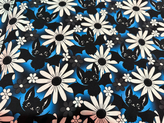 Bat floral blue