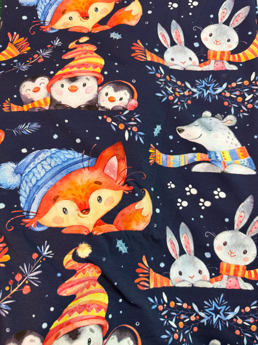 Winter animals navy