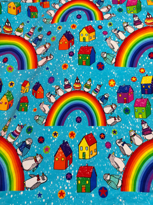 Rainbow penguin town