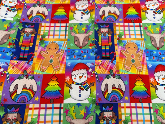 Rainbow Christmas patchwork