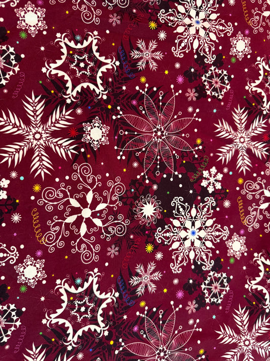 Burgundy snowflakes