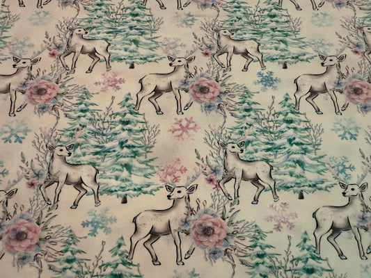 Winter deer floral