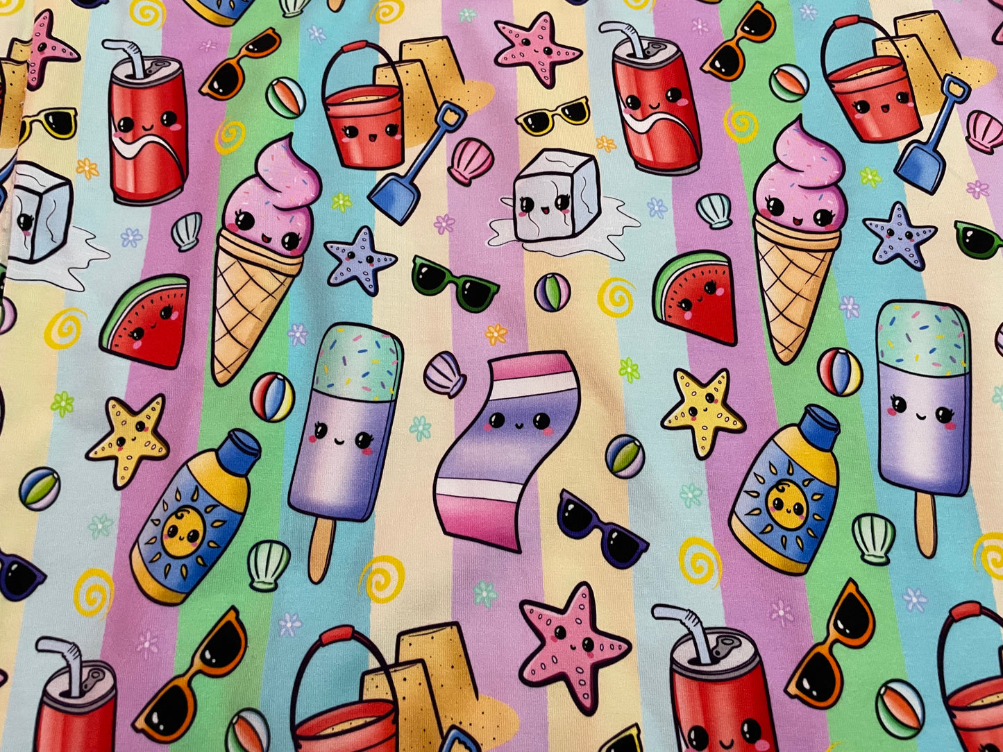 Kawaii summer pastel stripe