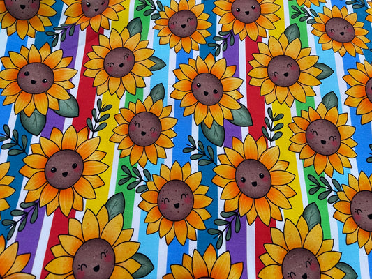 Sunflowers Rainbow stripe