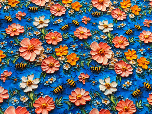Bee floral 3d effect