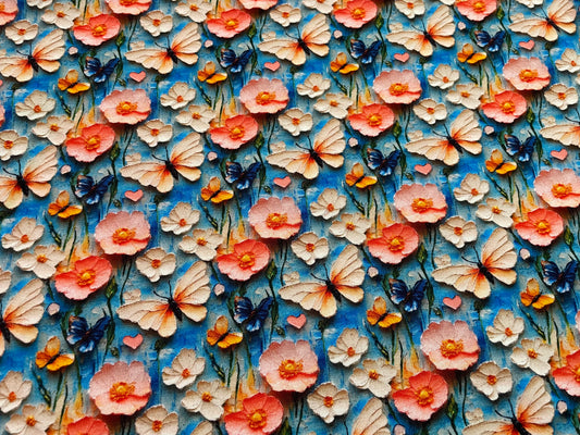 Butterfly floral 3d effect