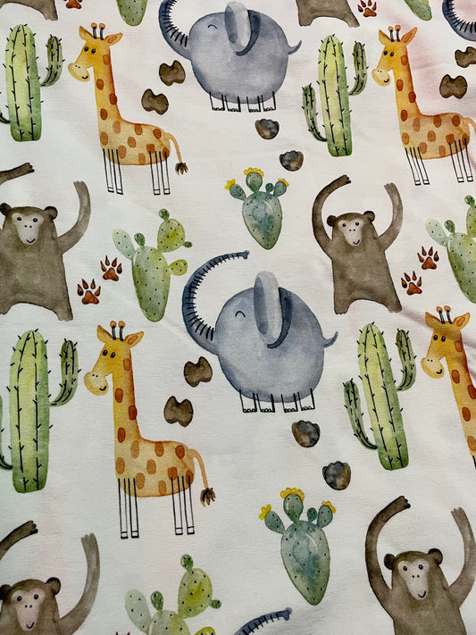 Safari animals on white