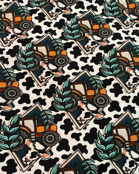 Tractor cow print