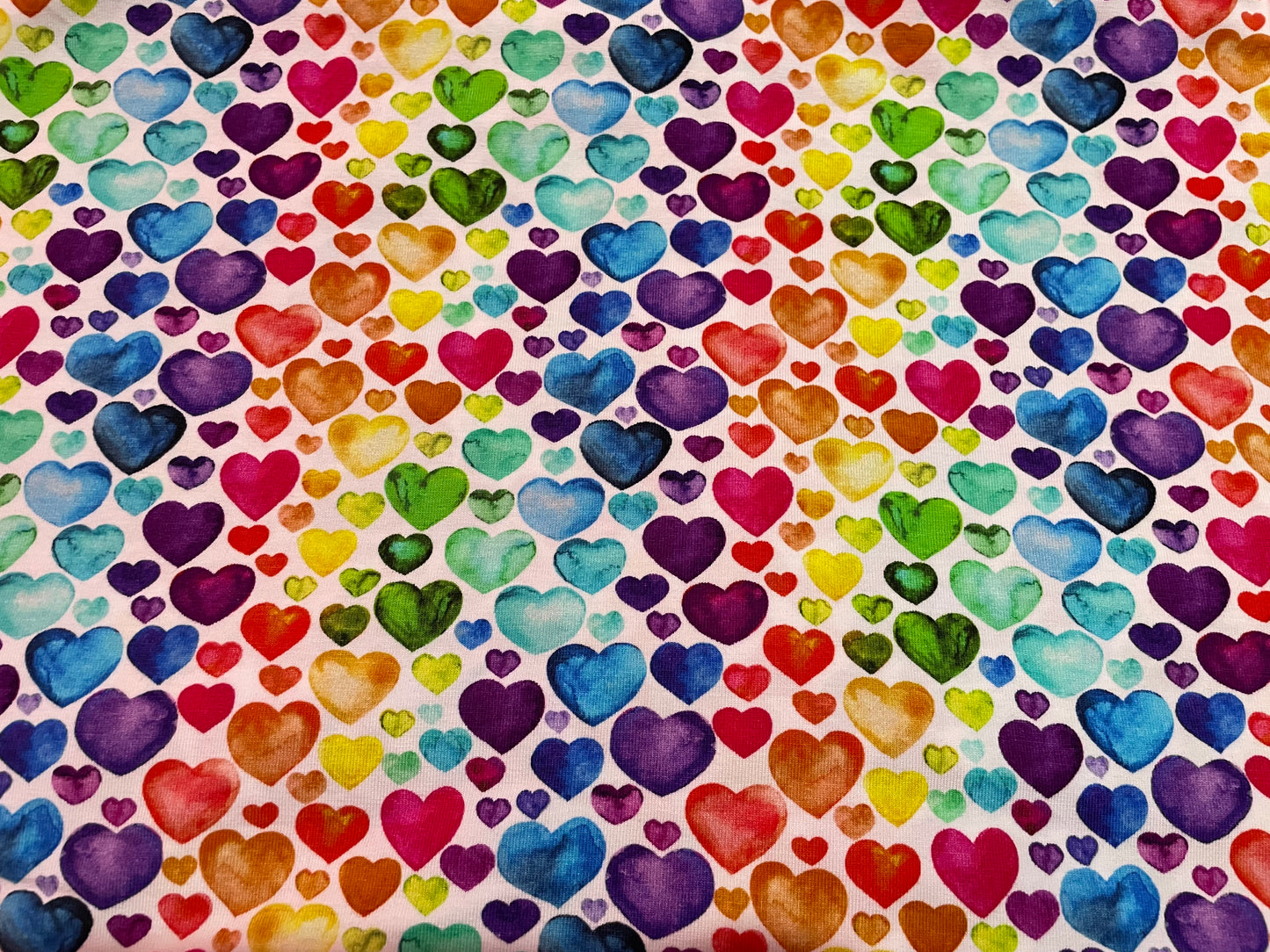 Rainbow hearts on white