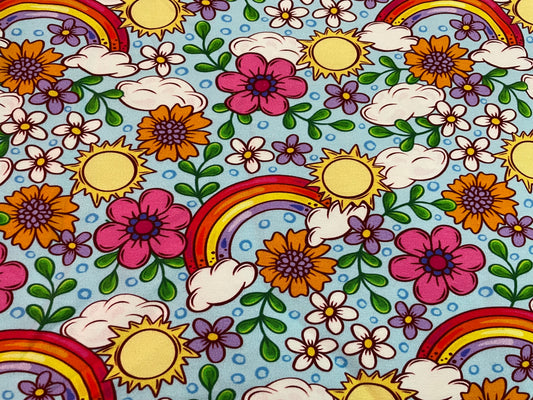 Rainbow floral blue 5y+