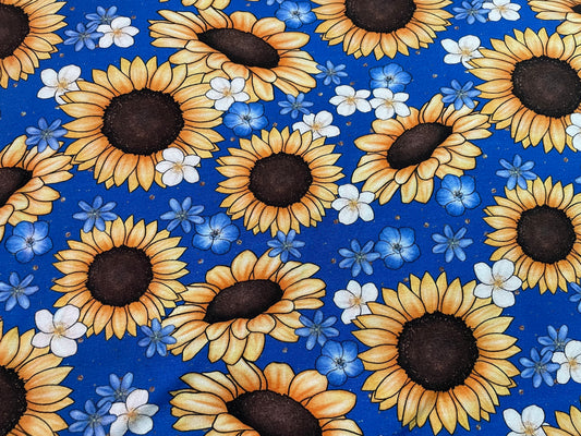 Sunflowers on blue 5y+