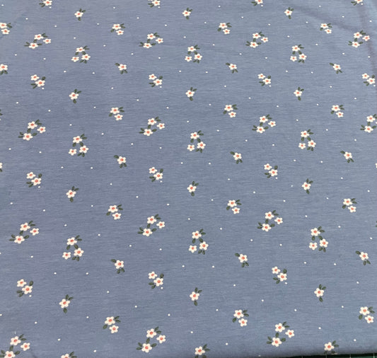 Dainty floral on blue 5y+