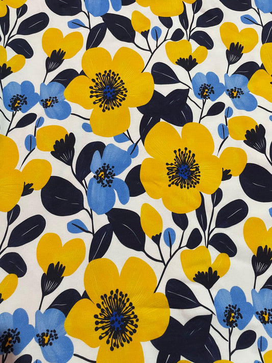 Yellow and blue floral