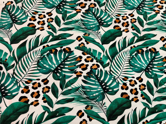 Tropical leaves leopard