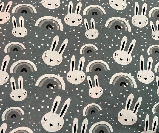 Rainbow bunny grey