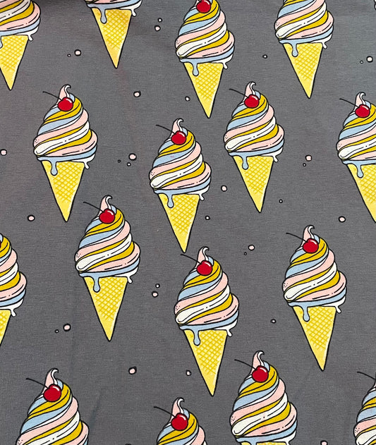 Ice creams on grey
