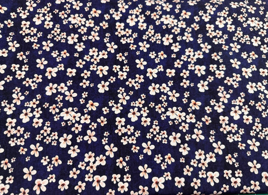 Ditsy flowers on dark blue
