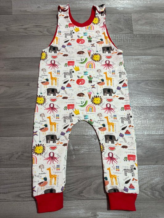 Rainbow alphabet long romper 18-24m