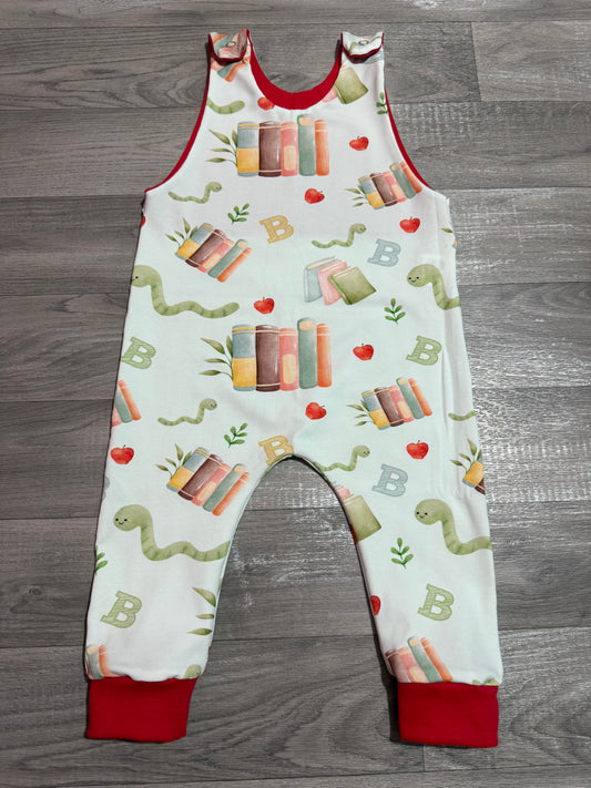 Bookworm long romper 12-18m