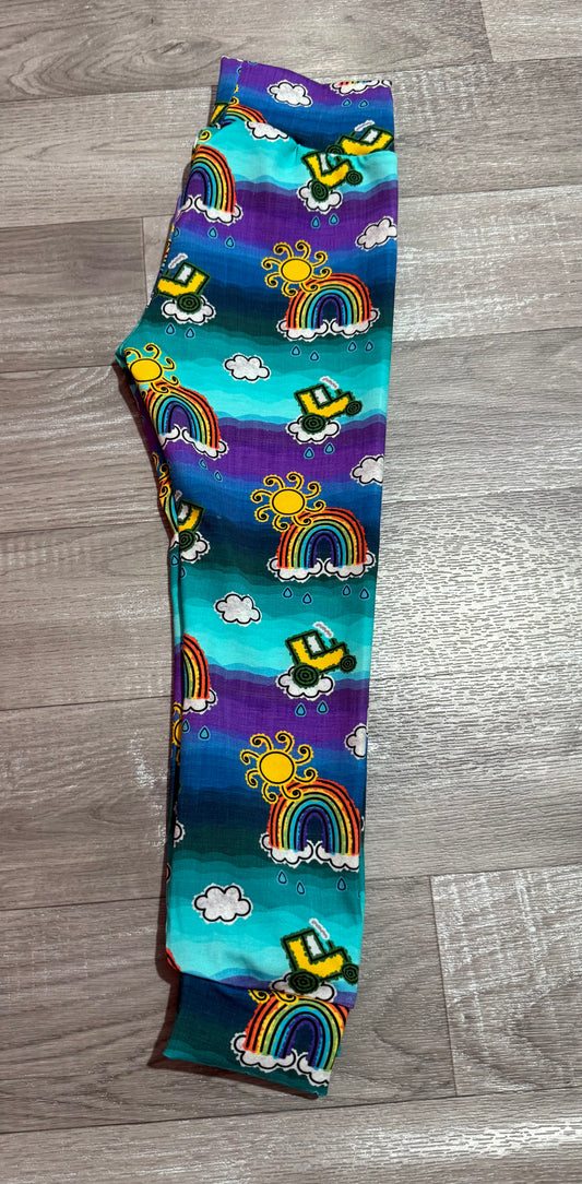 Rainbow tractor leggings 2-3y