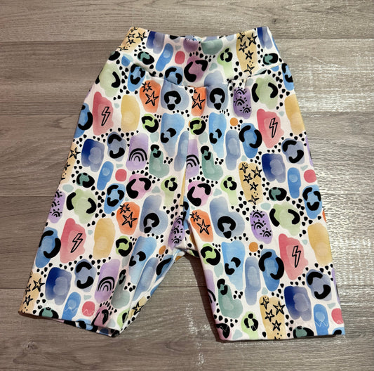 Leopard paint bike shorts 4-5y