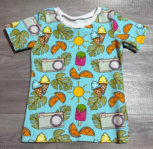 Aqua vacay vibes tee 4-5y