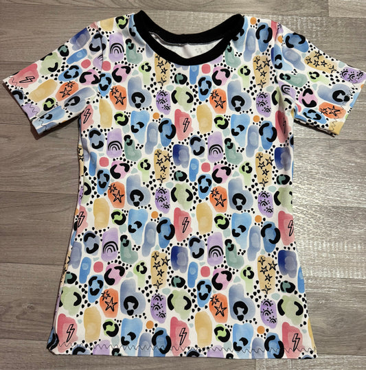 Leopard paint tee 6-7y