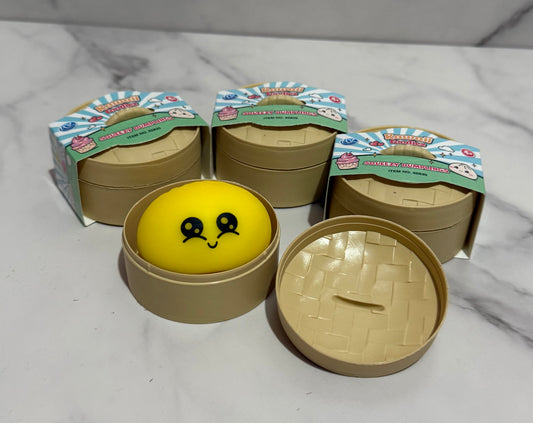 Kawaii mystery mini dumplings in steamer basket