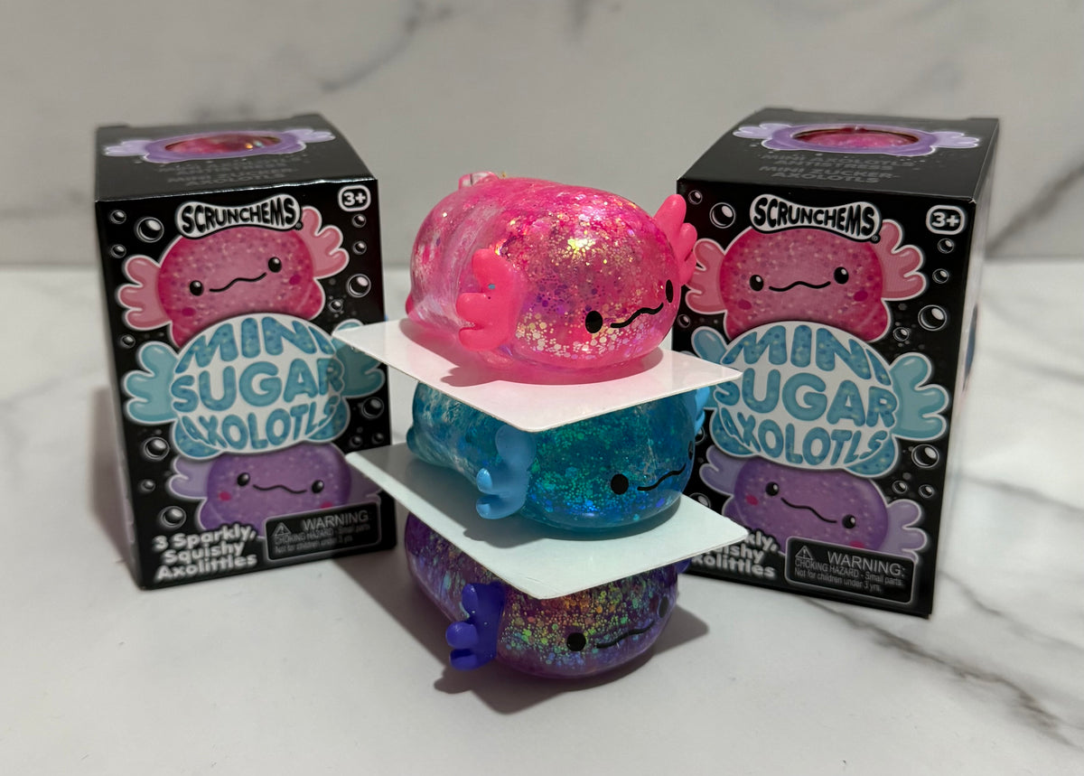 Scrunchems 3pk sugar mini axolotls