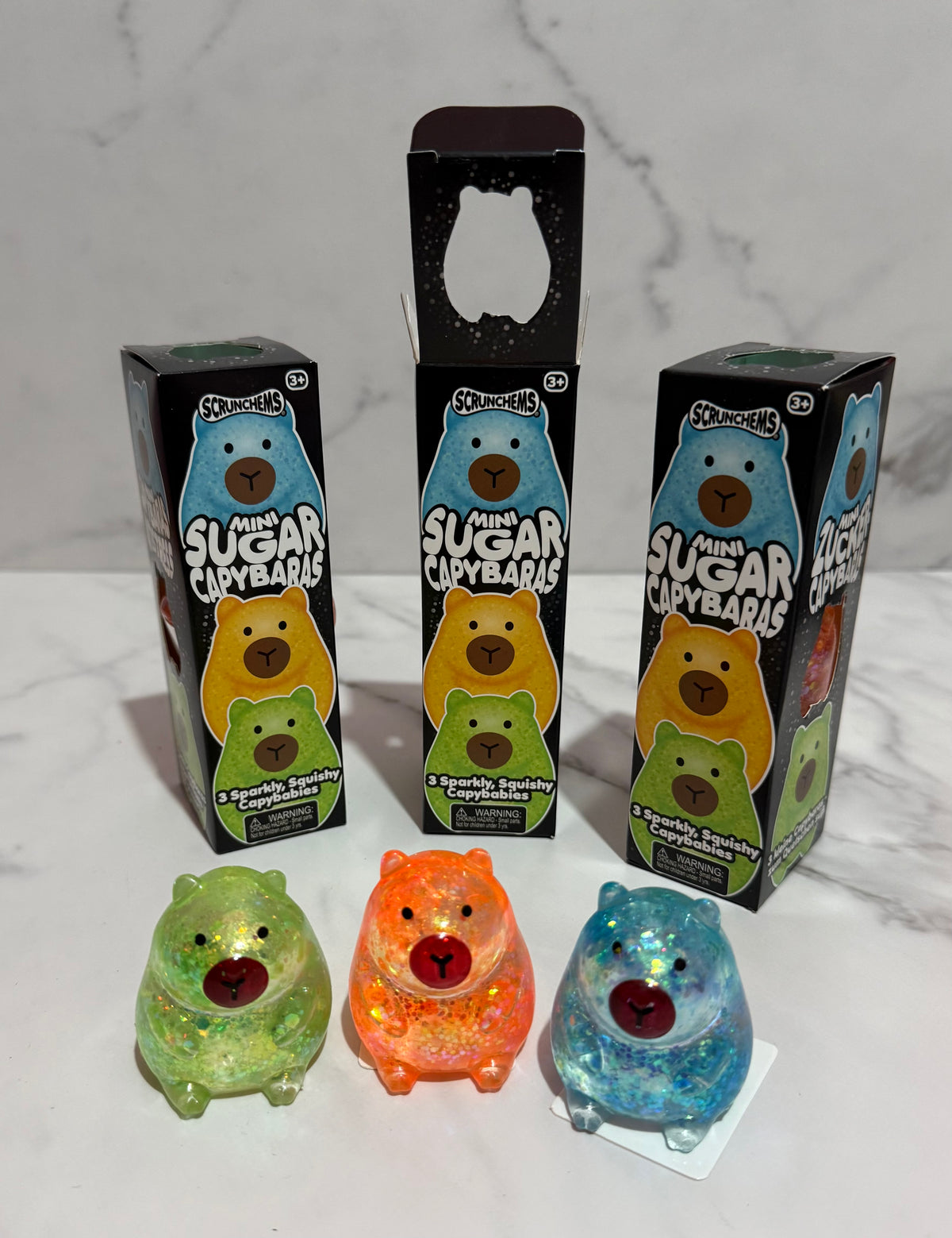 Scrunchems 3pk mini sugar capybaras