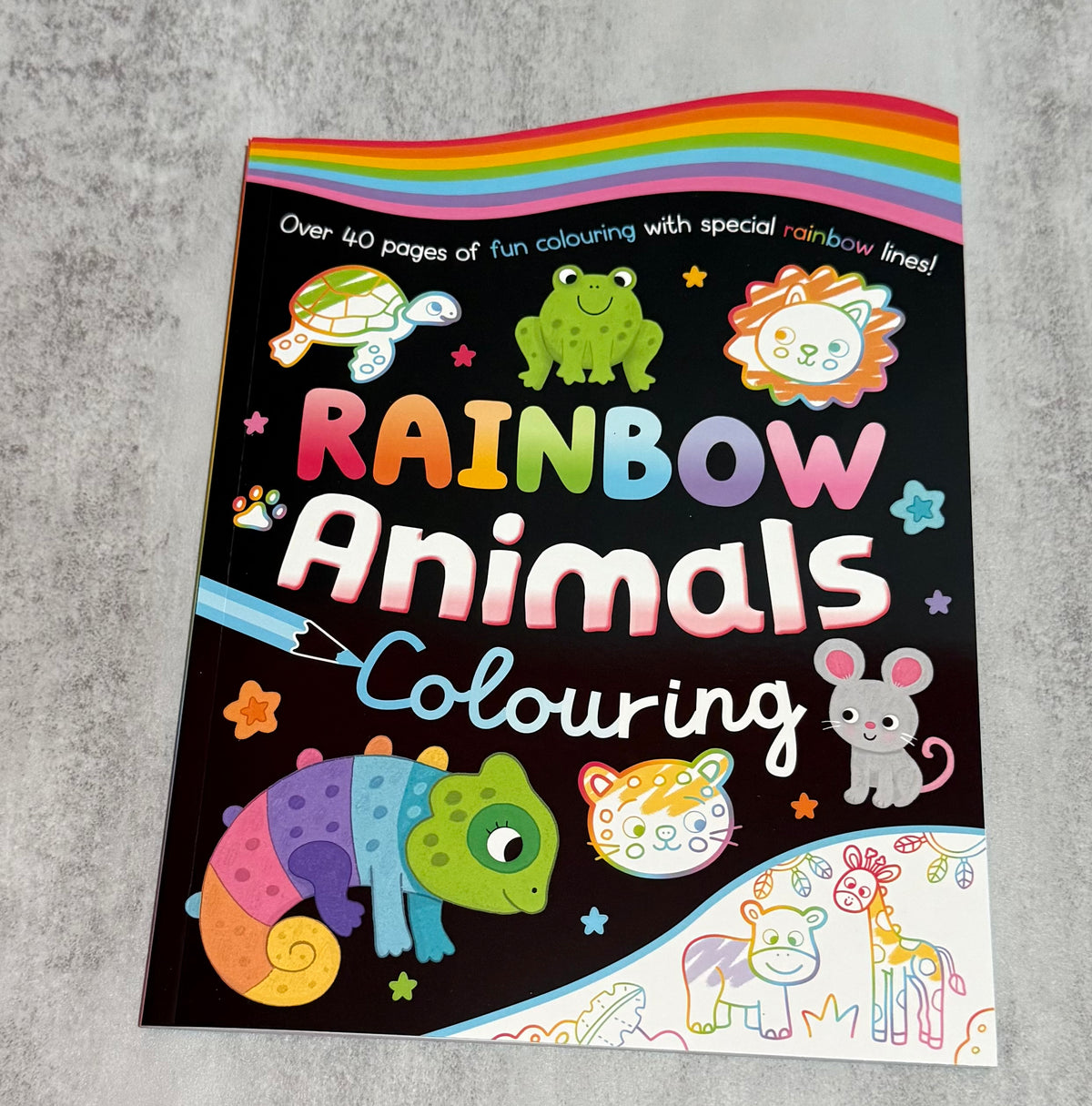 Rainbow animals colouring book