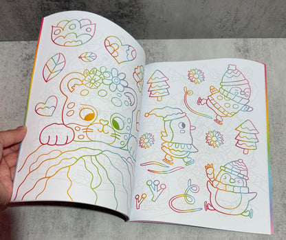 Rainbow animals colouring book
