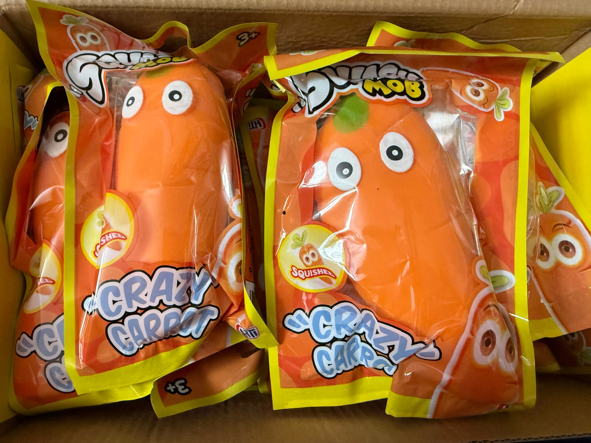 Stretchy, squishy samd filled carrot