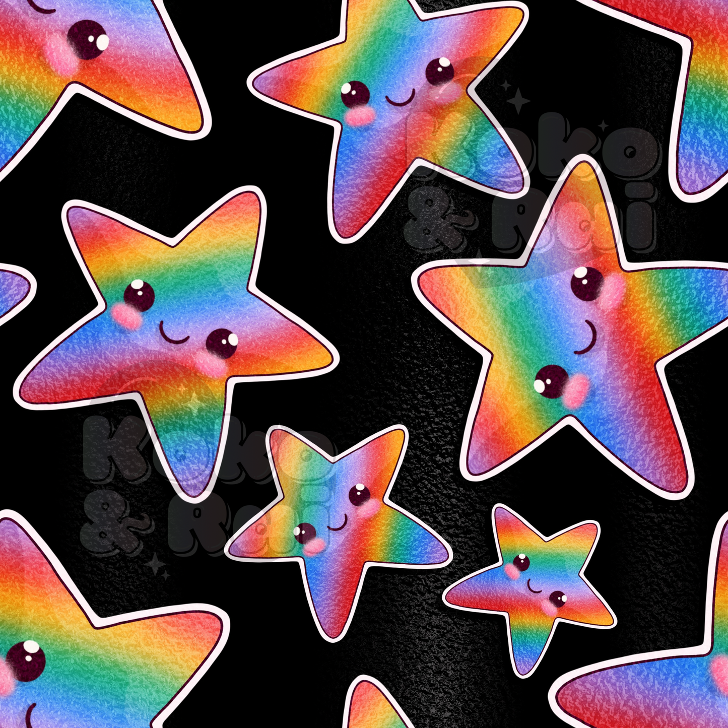 Rainbow stars black Preorder
