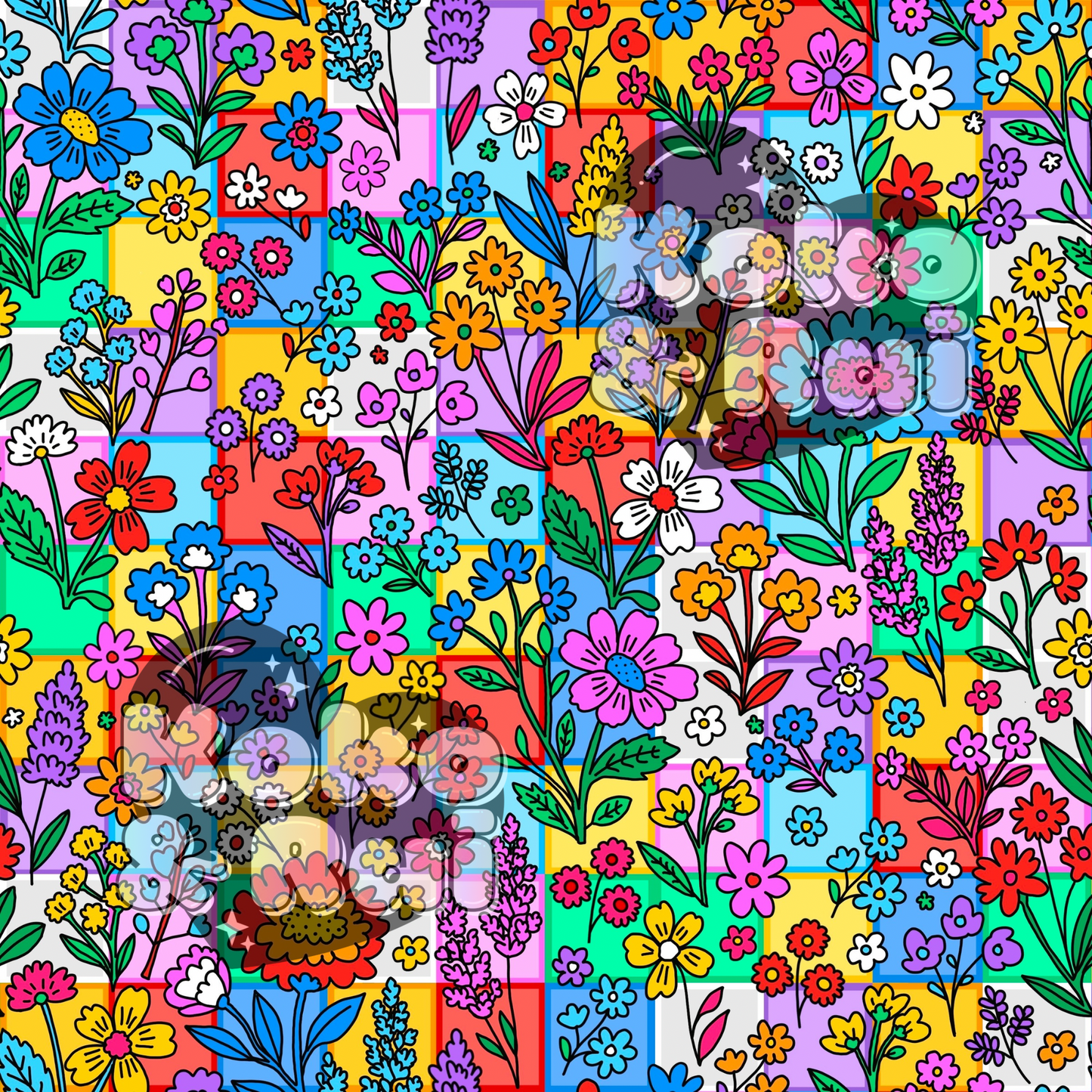 Flowers rainbow squares Preorder