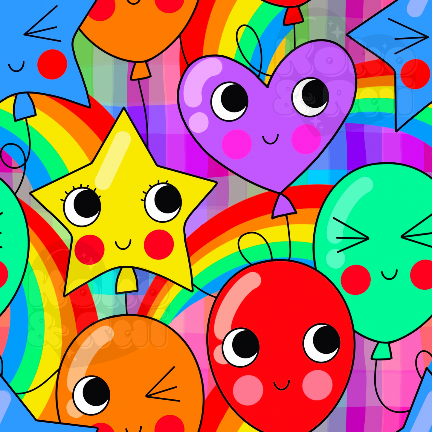 Balloons rainbow plaid Preorder