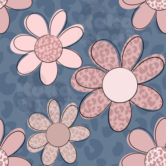 Leopard floral denim Preorder